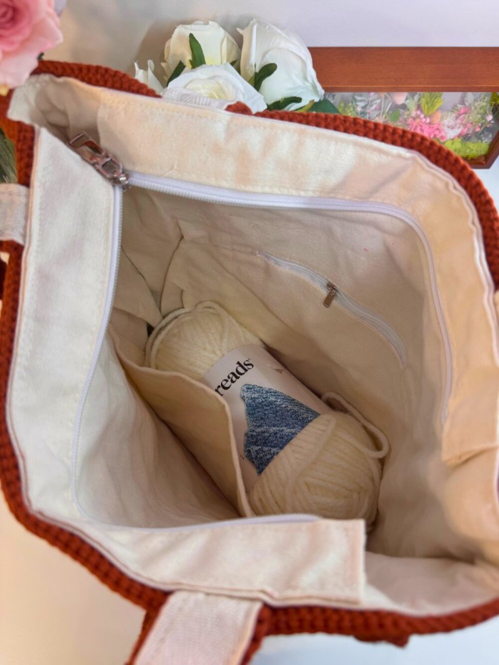 Handmade Sienna Granny Square Tote - Picture 3 of 5
